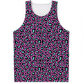 Purple And Teal Leopard Pattern Print Men's Tank Top