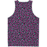 Purple And Teal Leopard Pattern Print Men's Tank Top