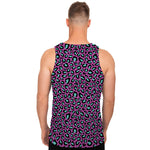 Purple And Teal Leopard Pattern Print Men's Tank Top