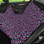 Purple And Teal Leopard Pattern Print Pet Car Back Seat Cover