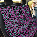Purple And Teal Leopard Pattern Print Pet Car Back Seat Cover
