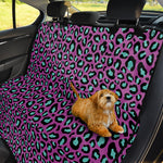 Purple And Teal Leopard Pattern Print Pet Car Back Seat Cover