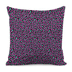 Purple And Teal Leopard Pattern Print Pillow Cover