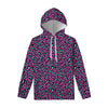 Purple And Teal Leopard Pattern Print Pullover Hoodie