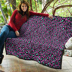 Purple And Teal Leopard Pattern Print Quilt