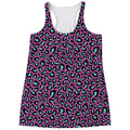 Purple And Teal Leopard Pattern Print Women's Racerback Tank Top