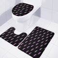 Purple And Teal Lightning Pattern Print 3 Piece Bath Mat Set