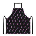Purple And Teal Lightning Pattern Print Apron