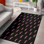 Purple And Teal Lightning Pattern Print Area Rug