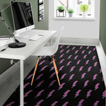 Purple And Teal Lightning Pattern Print Area Rug