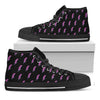 Purple And Teal Lightning Pattern Print Black High Top Shoes