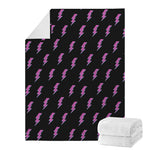 Purple And Teal Lightning Pattern Print Blanket