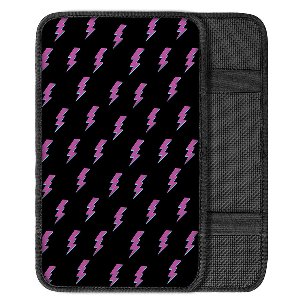 Purple And Teal Lightning Pattern Print Car Center Console Cover