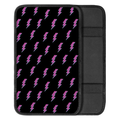Purple And Teal Lightning Pattern Print Car Center Console Cover