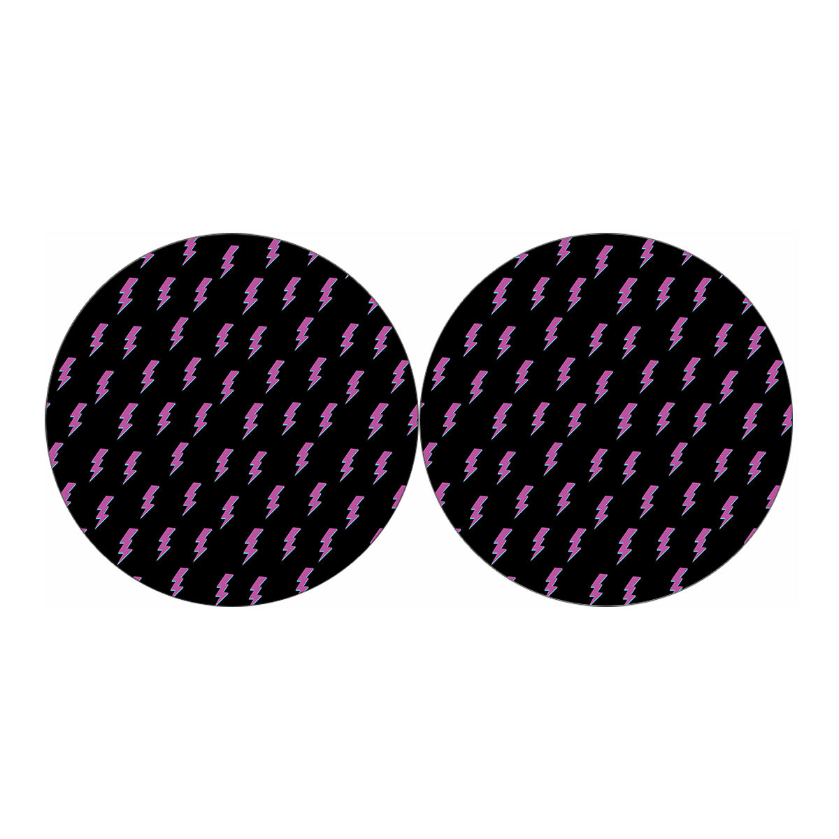 Purple And Teal Lightning Pattern Print Car Coasters