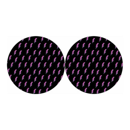 Purple And Teal Lightning Pattern Print Car Coasters
