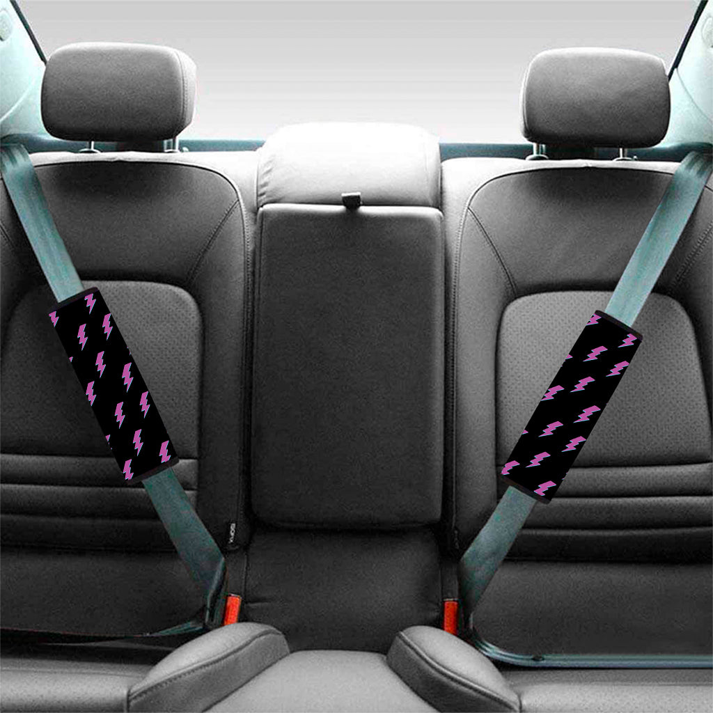Purple And Teal Lightning Pattern Print Car Seat Belt Covers