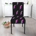 Purple And Teal Lightning Pattern Print Dining Chair Slipcover