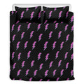 Purple And Teal Lightning Pattern Print Duvet Cover Bedding Set