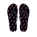 Purple And Teal Lightning Pattern Print Flip Flops