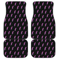Purple And Teal Lightning Pattern Print Front and Back Car Floor Mats