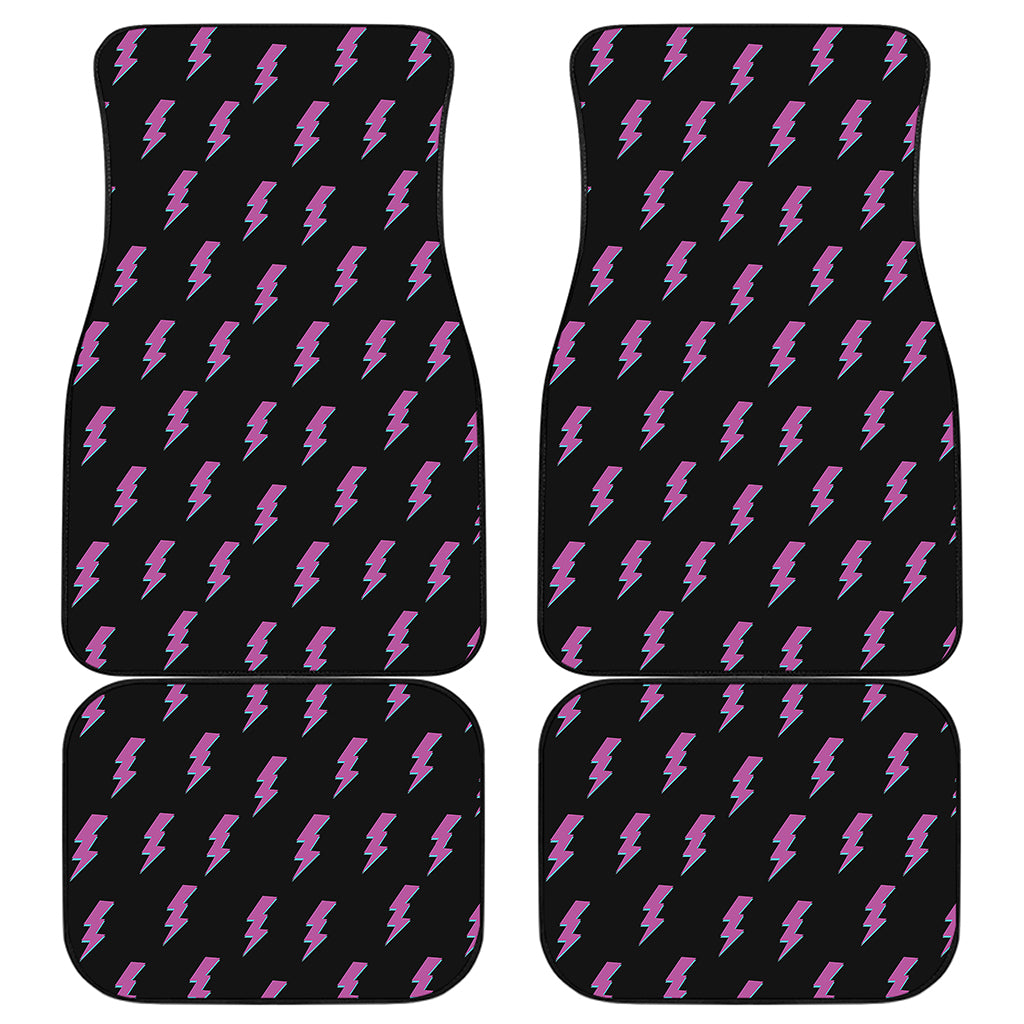 Purple And Teal Lightning Pattern Print Front and Back Car Floor Mats
