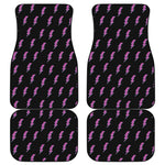 Purple And Teal Lightning Pattern Print Front and Back Car Floor Mats