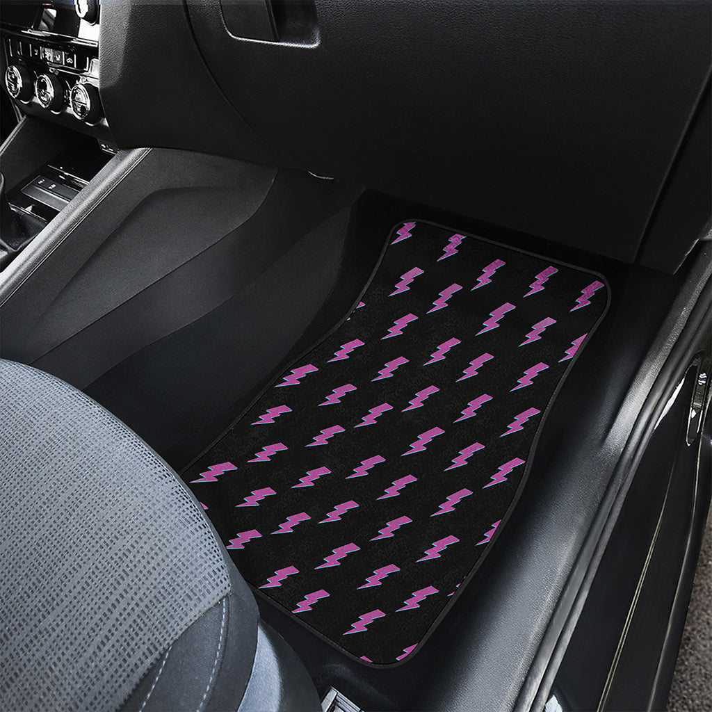 Purple And Teal Lightning Pattern Print Front Car Floor Mats