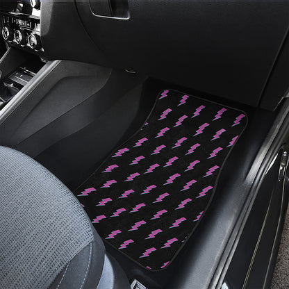 Purple And Teal Lightning Pattern Print Front Car Floor Mats