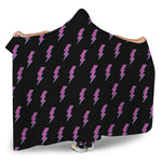 Purple And Teal Lightning Pattern Print Hooded Blanket