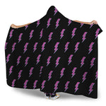 Purple And Teal Lightning Pattern Print Hooded Blanket