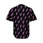 Purple And Teal Lightning Pattern Print Men's Baseball Jersey