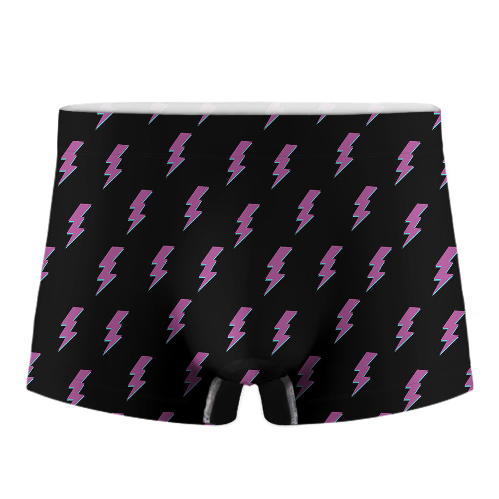 Purple And Teal Lightning Pattern Print Men's Boxer Briefs