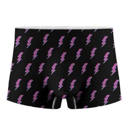Purple And Teal Lightning Pattern Print Men's Boxer Briefs