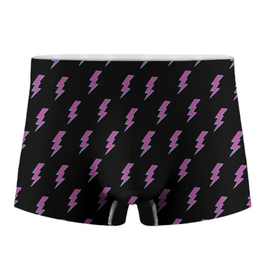 Purple And Teal Lightning Pattern Print Men's Boxer Briefs