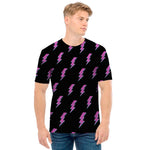 Purple And Teal Lightning Pattern Print Men's T-Shirt