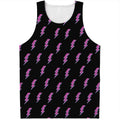 Purple And Teal Lightning Pattern Print Men's Tank Top