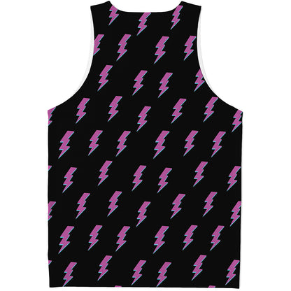 Purple And Teal Lightning Pattern Print Men's Tank Top