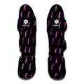 Purple And Teal Lightning Pattern Print Muay Thai Shin Guards