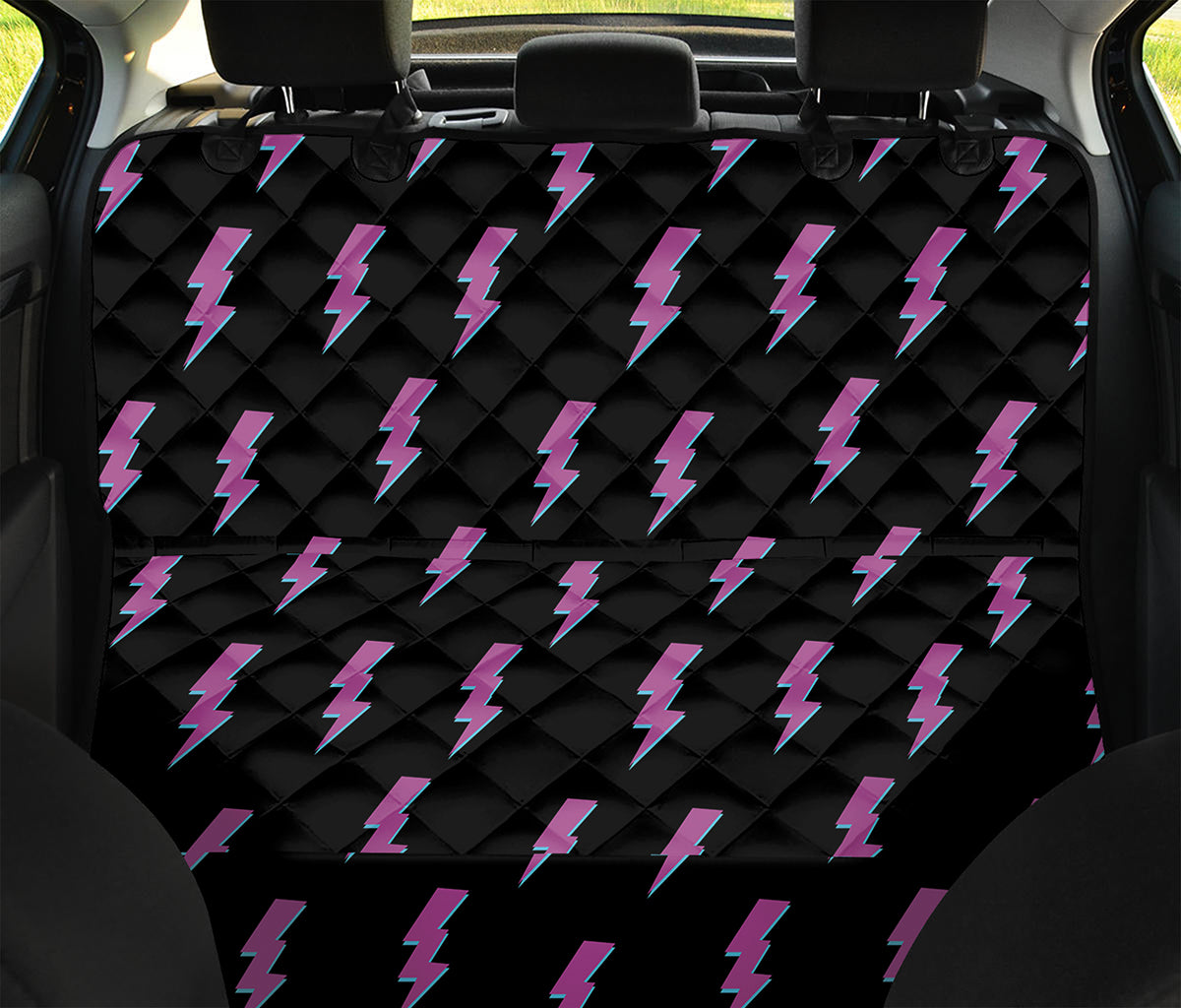 Purple And Teal Lightning Pattern Print Pet Car Back Seat Cover