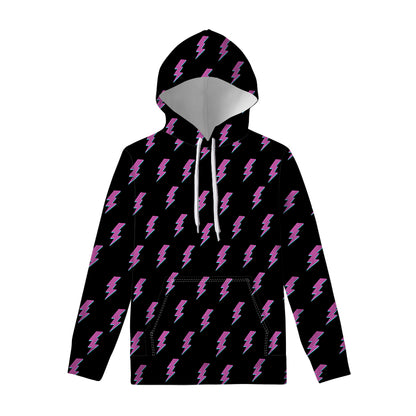 Purple And Teal Lightning Pattern Print Pullover Hoodie