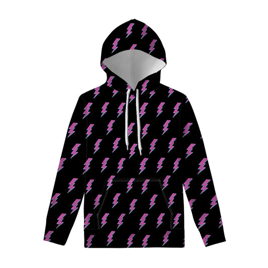 Purple And Teal Lightning Pattern Print Pullover Hoodie