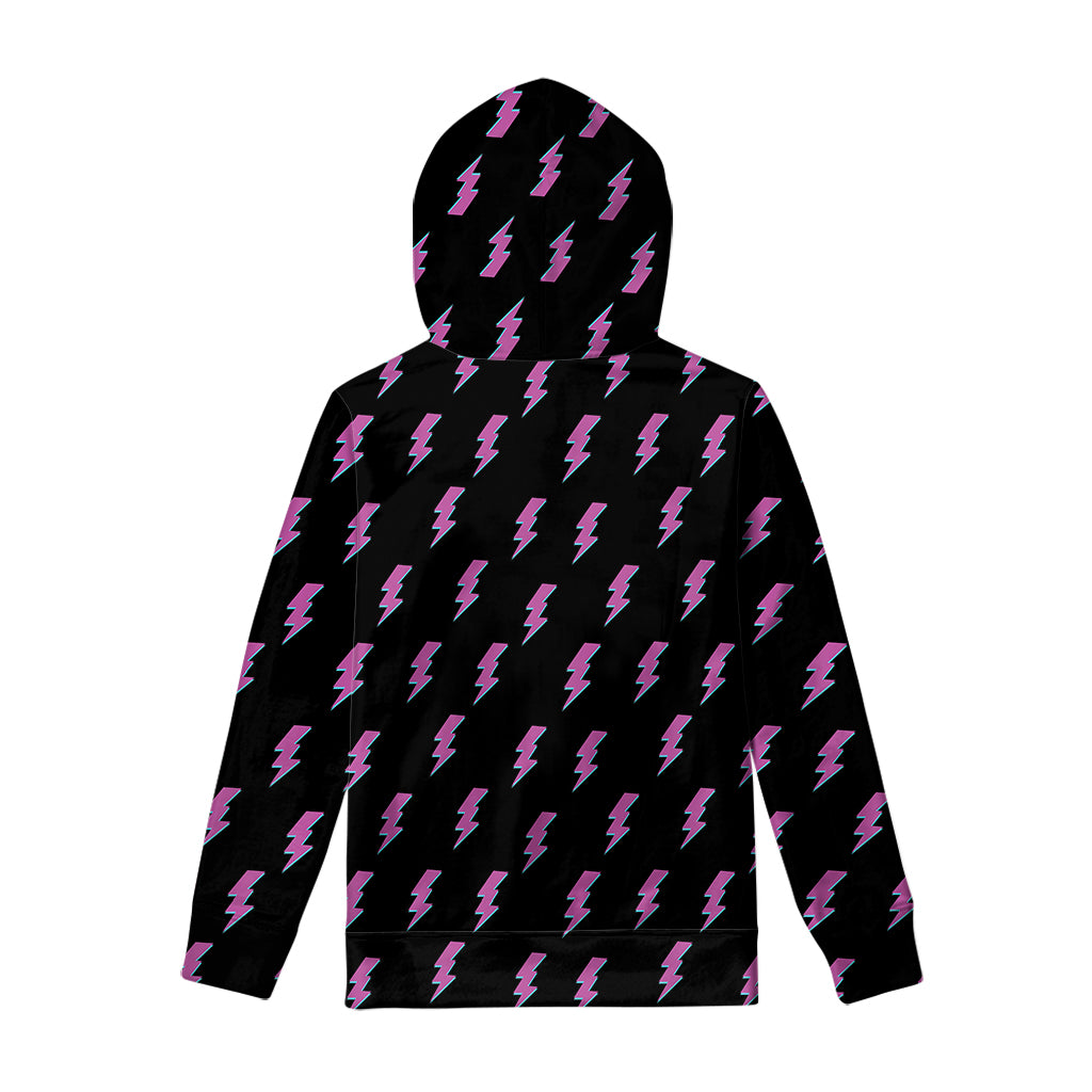 Purple And Teal Lightning Pattern Print Pullover Hoodie