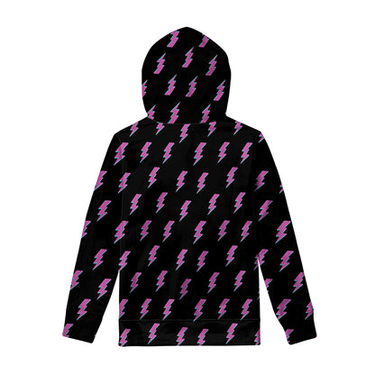 Purple And Teal Lightning Pattern Print Pullover Hoodie