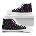 Purple And Teal Lightning Pattern Print White High Top Sneakers