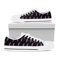 Purple And Teal Lightning Pattern Print White Low Top Sneakers
