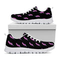 Purple And Teal Lightning Pattern Print White Running Shoes