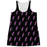Purple And Teal Lightning Pattern Print Women's Racerback Tank Top