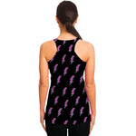 Purple And Teal Lightning Pattern Print Women's Racerback Tank Top