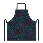 Purple And Teal Mandala Print Apron